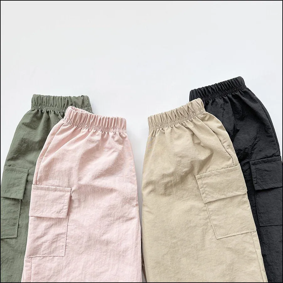 Kids Cargo Adjustable Hem Jogger Pants (2-9y) - 4 Colors