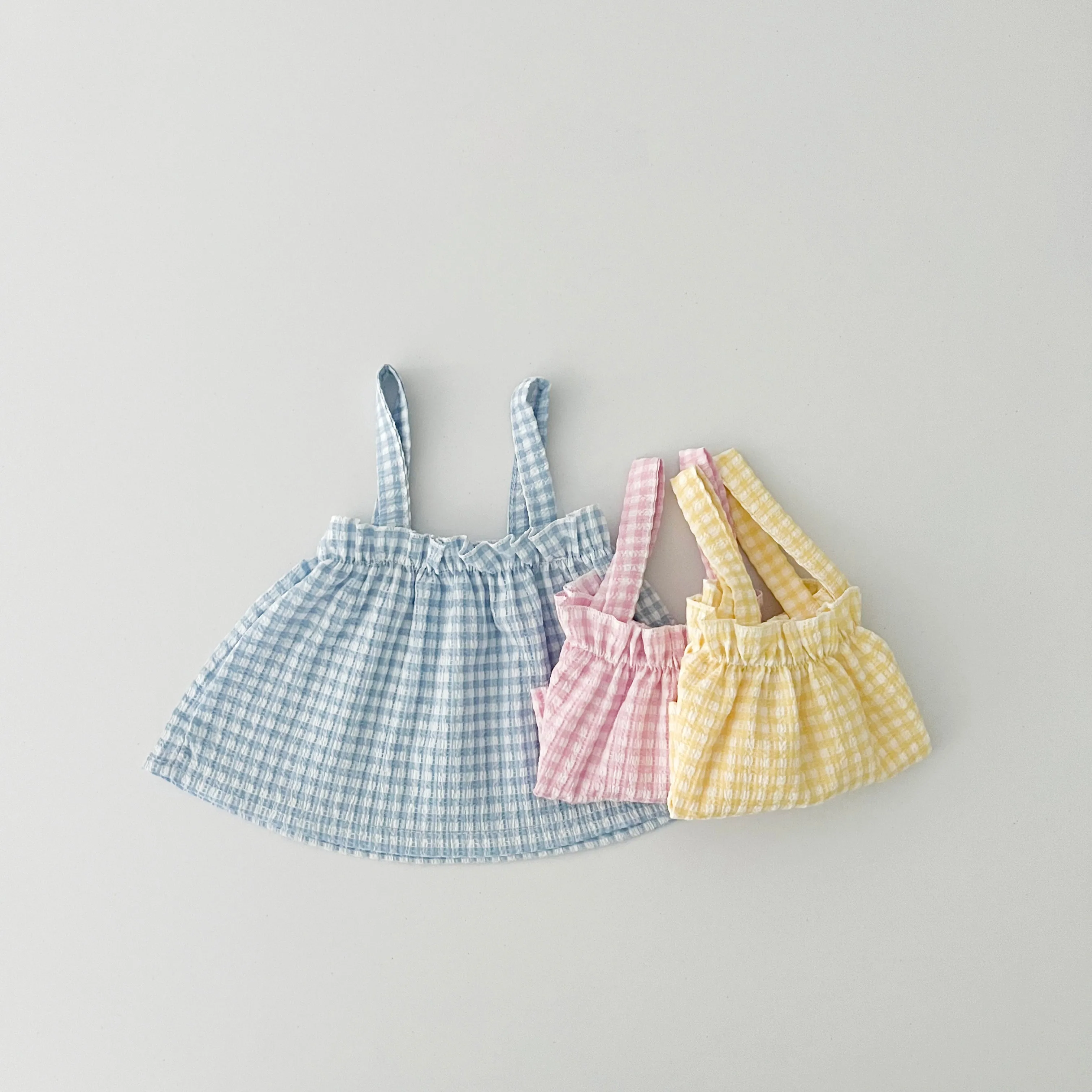 Kids Cool Plaid Tank Top and Shorts Set (2-7y) - 3 Colors