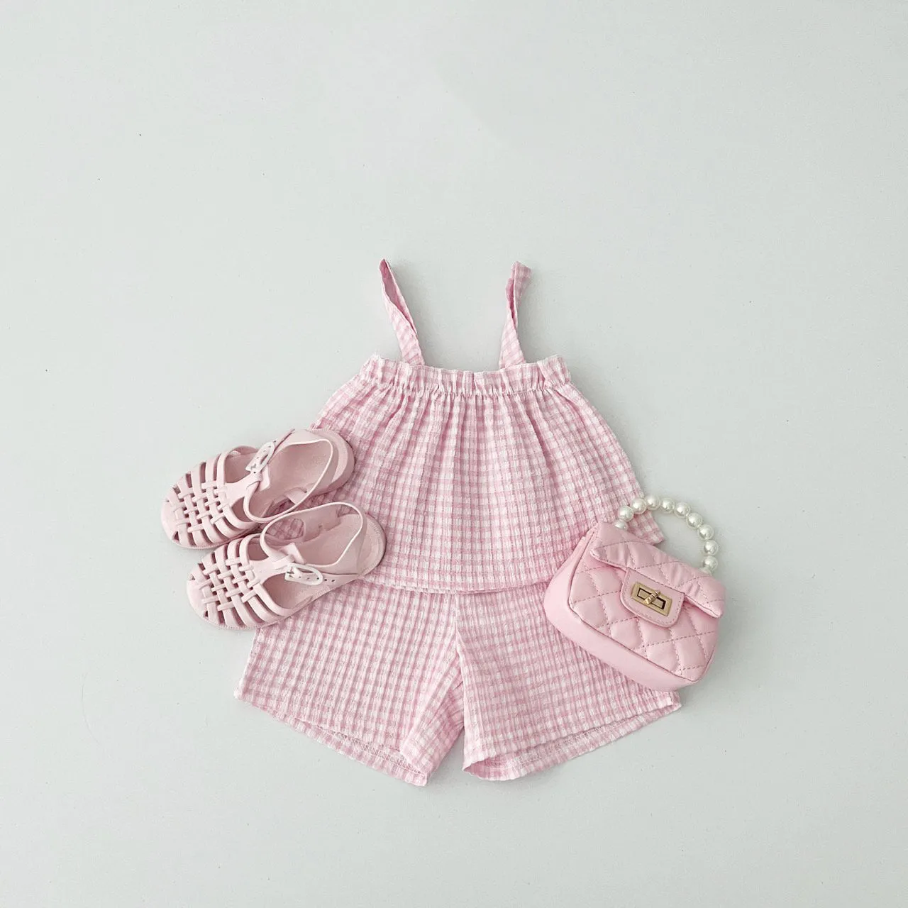 Kids Cool Plaid Tank Top and Shorts Set (2-7y) - 3 Colors