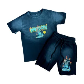 Kids Earth Black Short Set