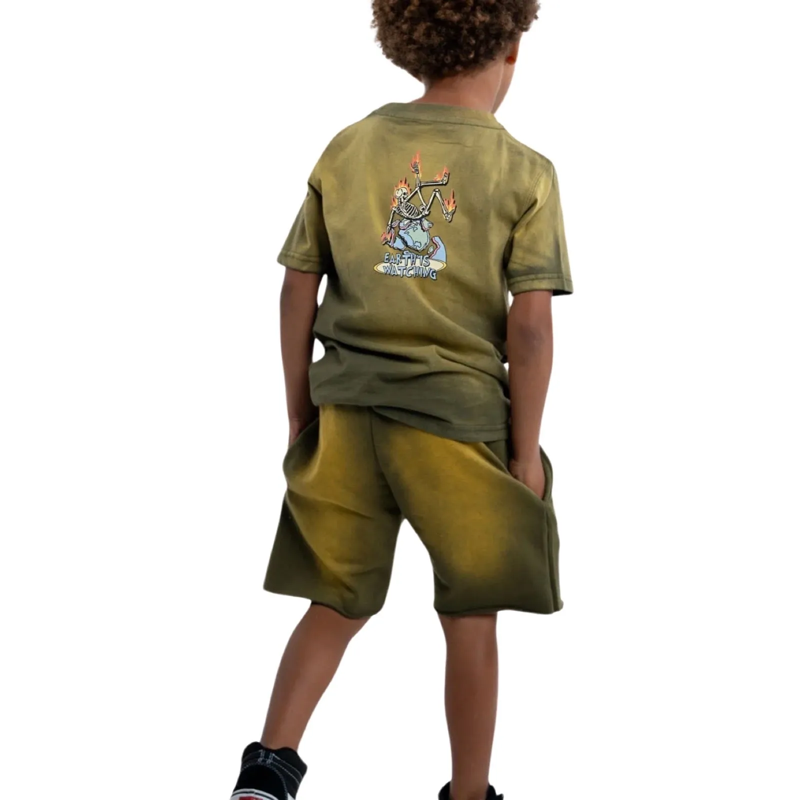 Kids Earth Olive Short Set