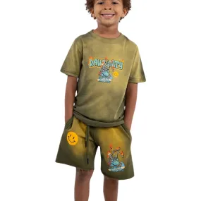 Kids Earth Olive Short Set