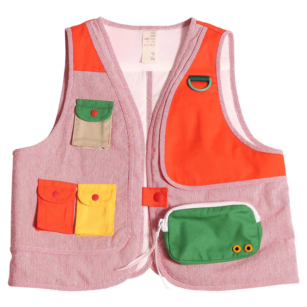 Fisher Utility Patchwork Vest for Kids in SOS Red