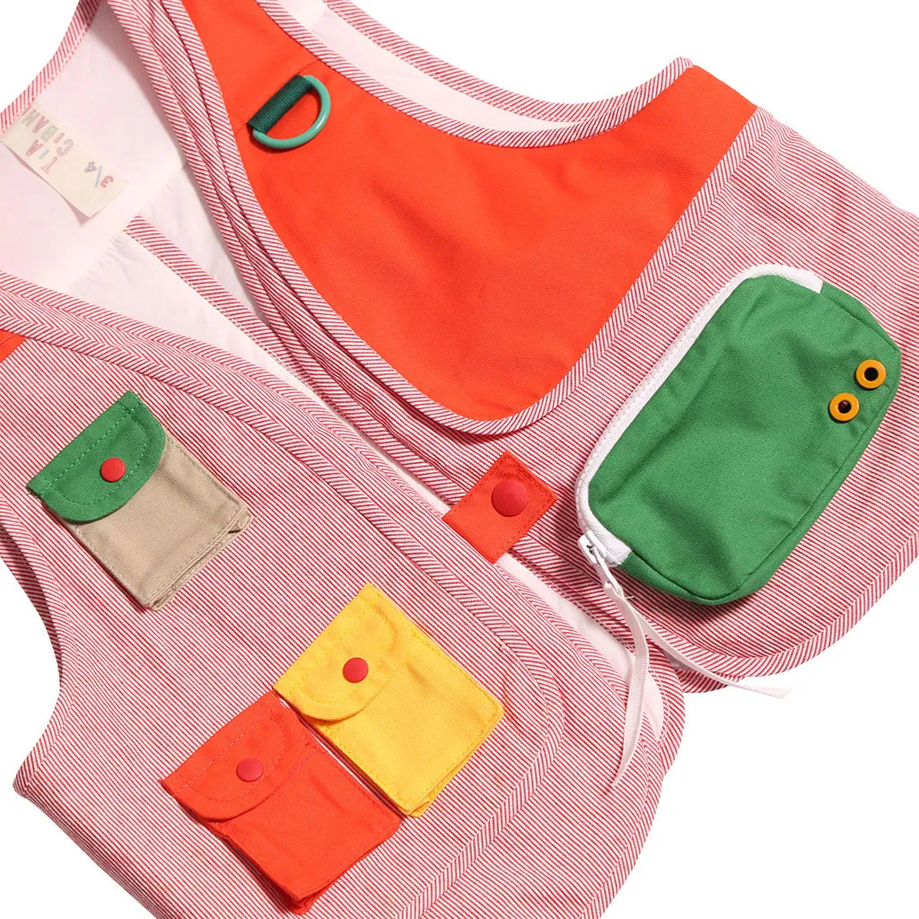 Fisher Utility Patchwork Vest for Kids in SOS Red