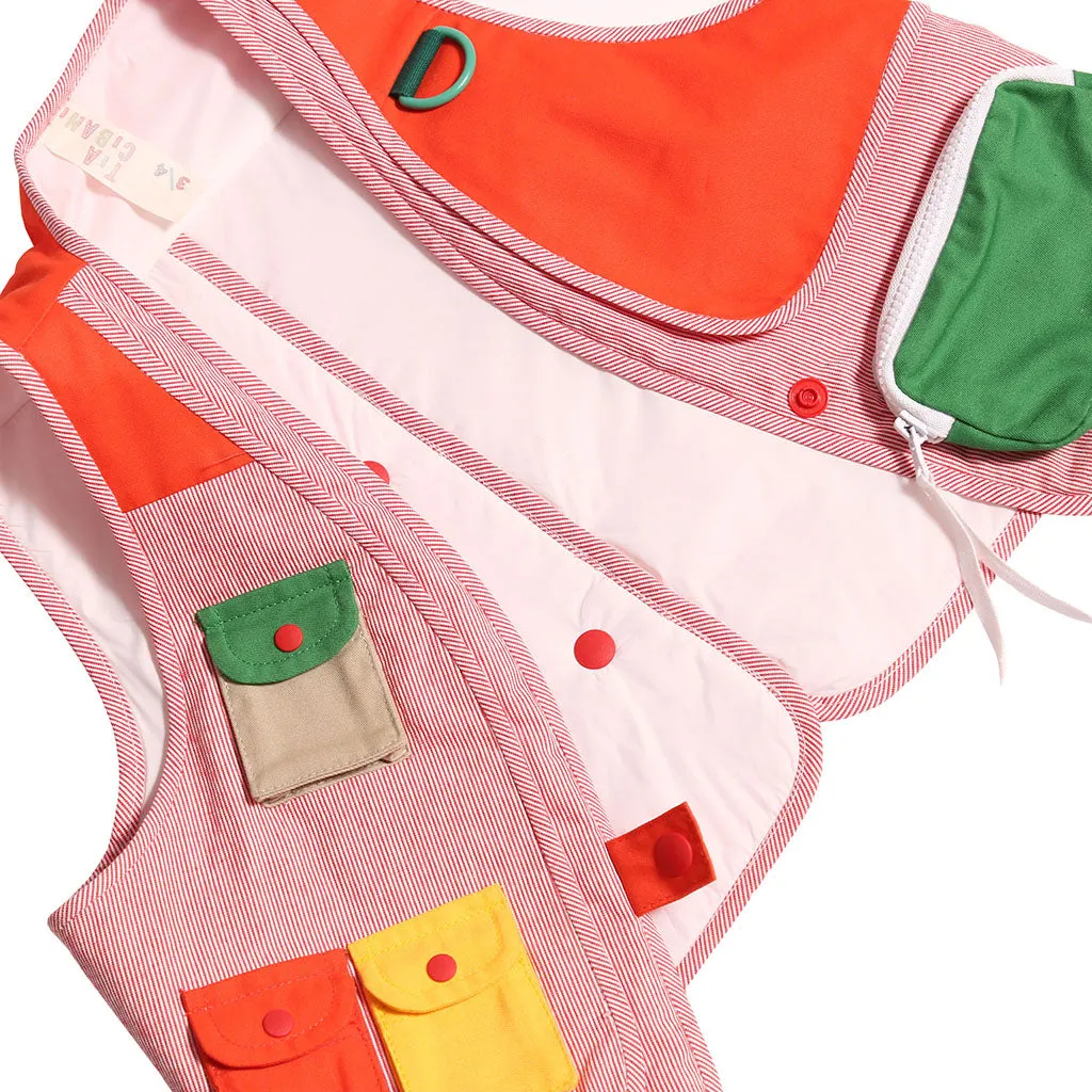 Fisher Utility Patchwork Vest for Kids in SOS Red