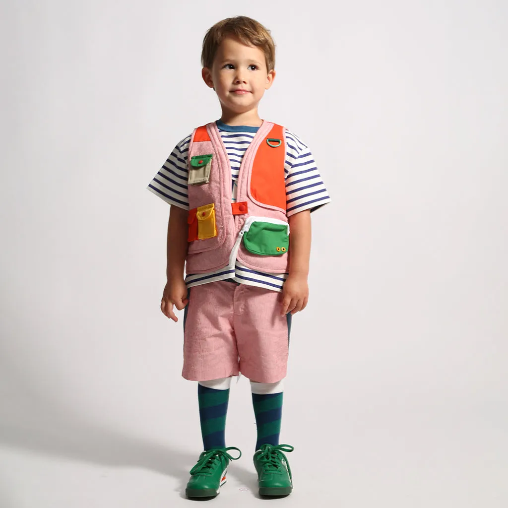 Fisher Utility Patchwork Vest for Kids in SOS Red