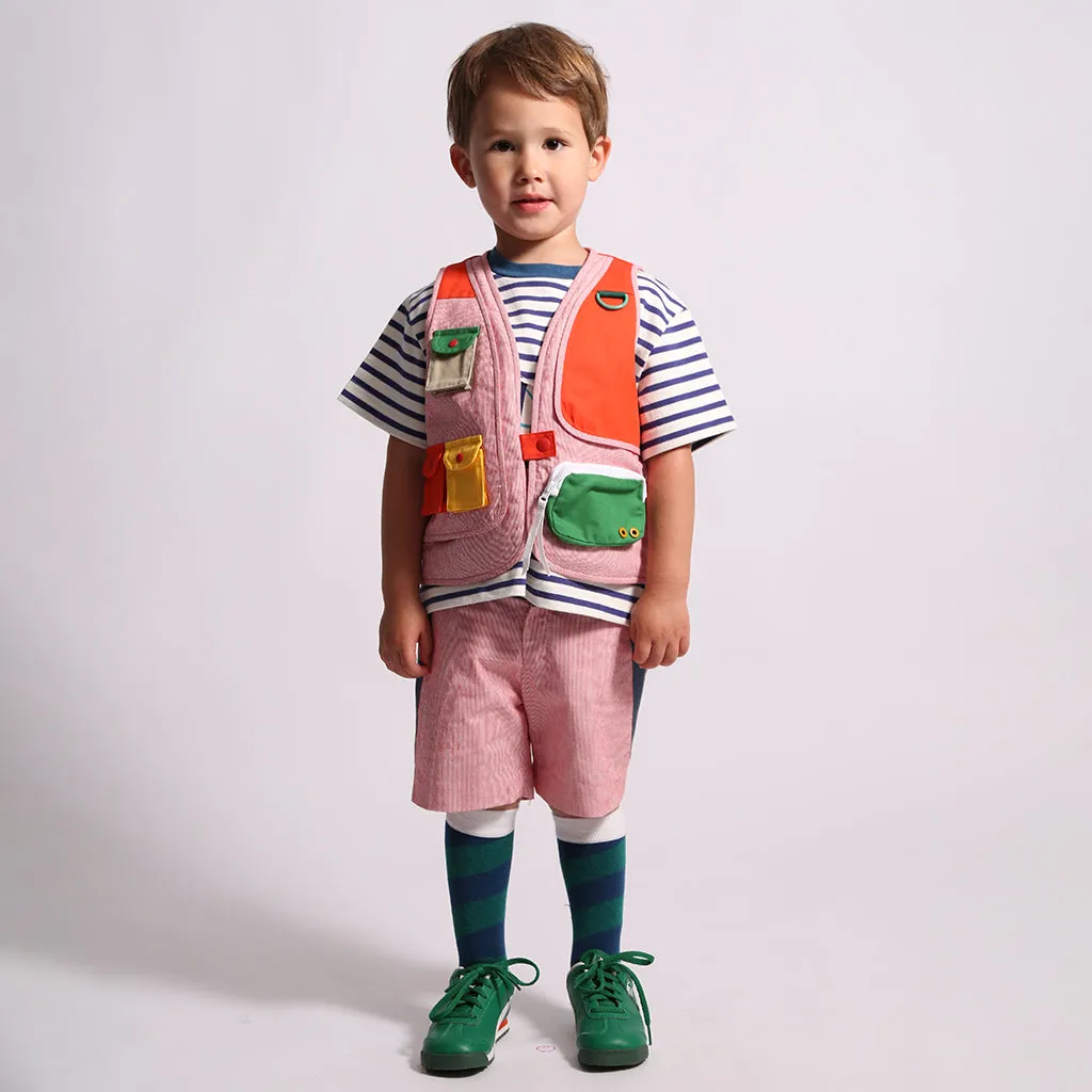 Fisher Utility Patchwork Vest for Kids in SOS Red