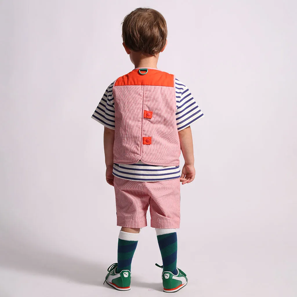 Fisher Utility Patchwork Vest for Kids in SOS Red