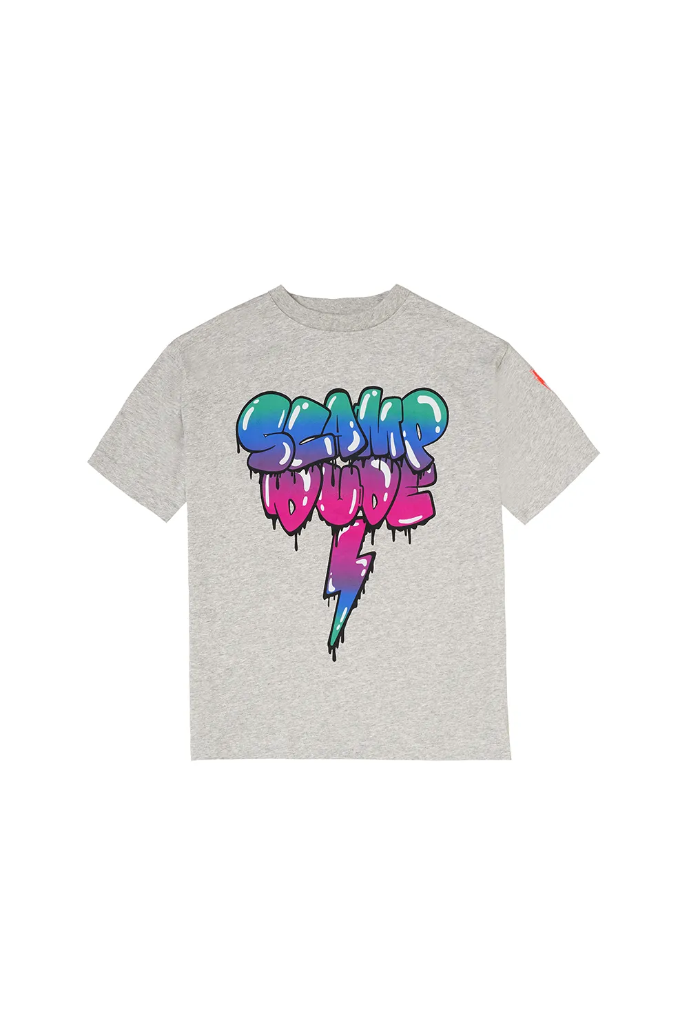 Kids Grey Marl Bubble Graffiti Slogan Oversized T-Shirt