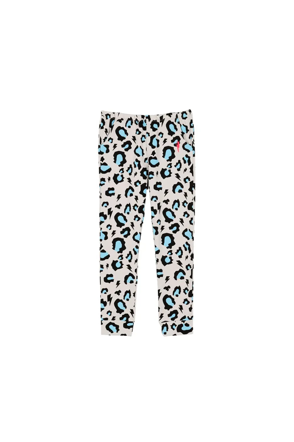 Kids Grey with Blue Snow Leopard Joggers