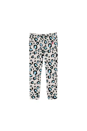 Kids Grey with Blue Snow Leopard Joggers