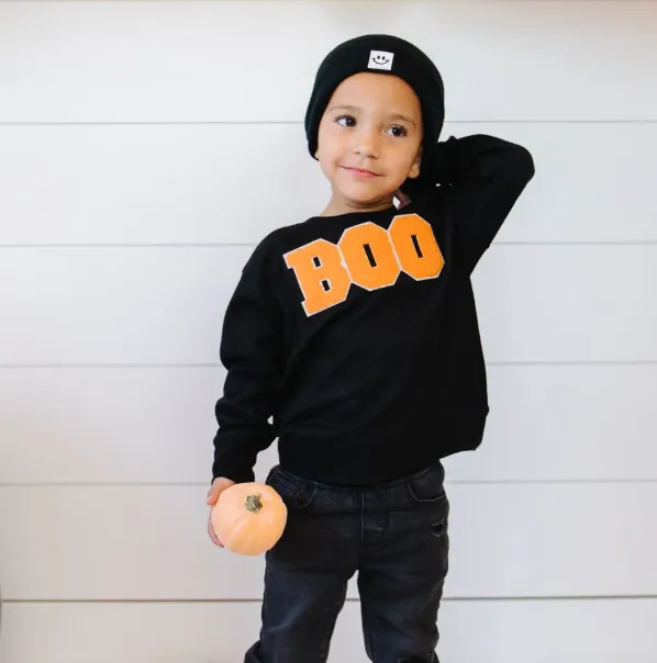 Kids Halloween Sweatshirt - Boo Patch