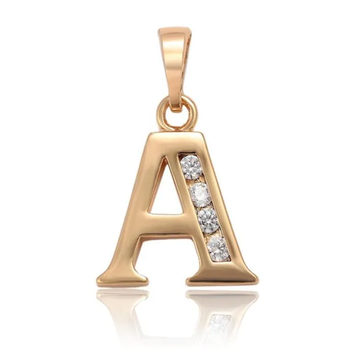 Kids 18k Gold Plated Initial Letter Necklace