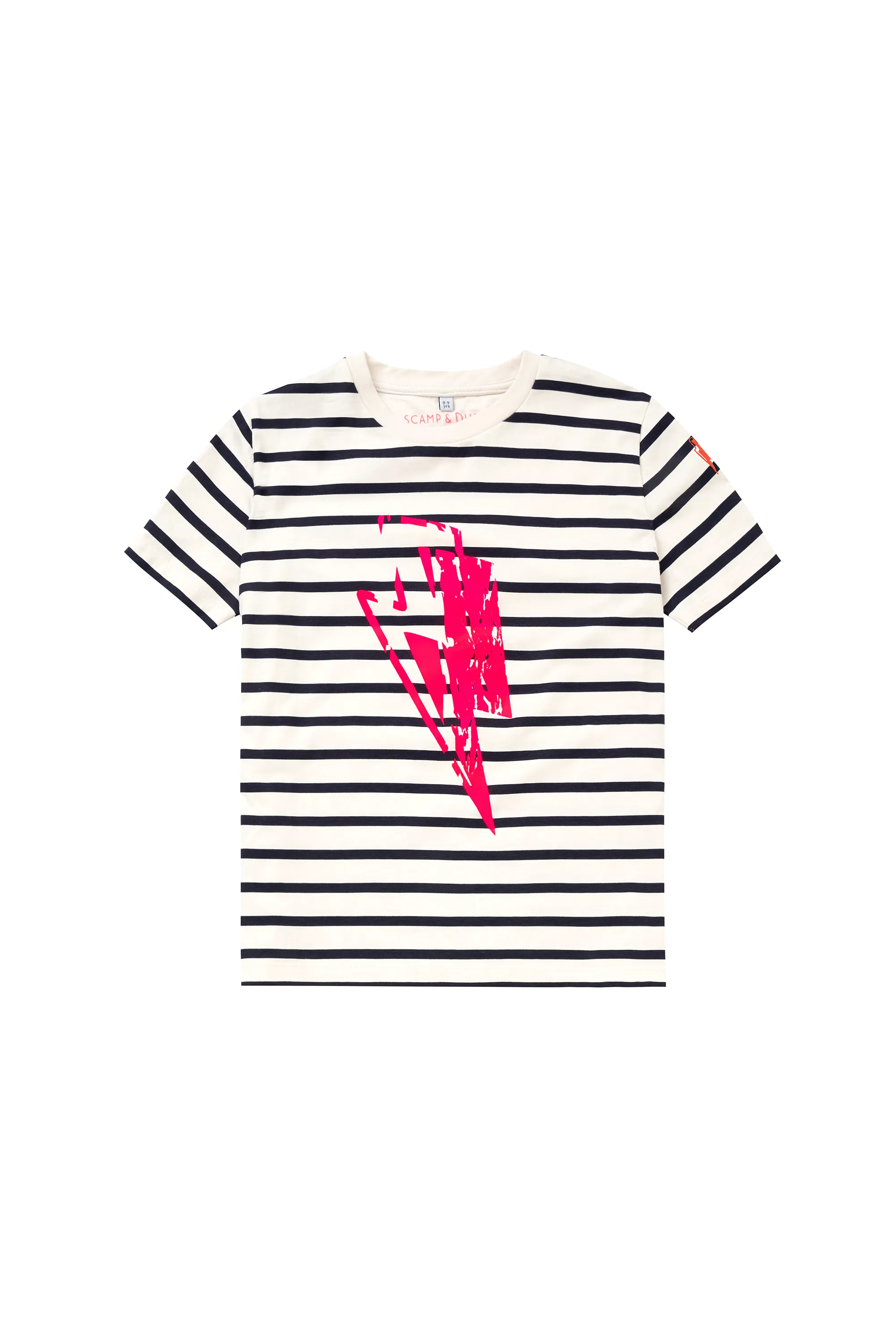 Kids Ivory with Navy Stripe and Glitch Bolt Classic T-Shirt