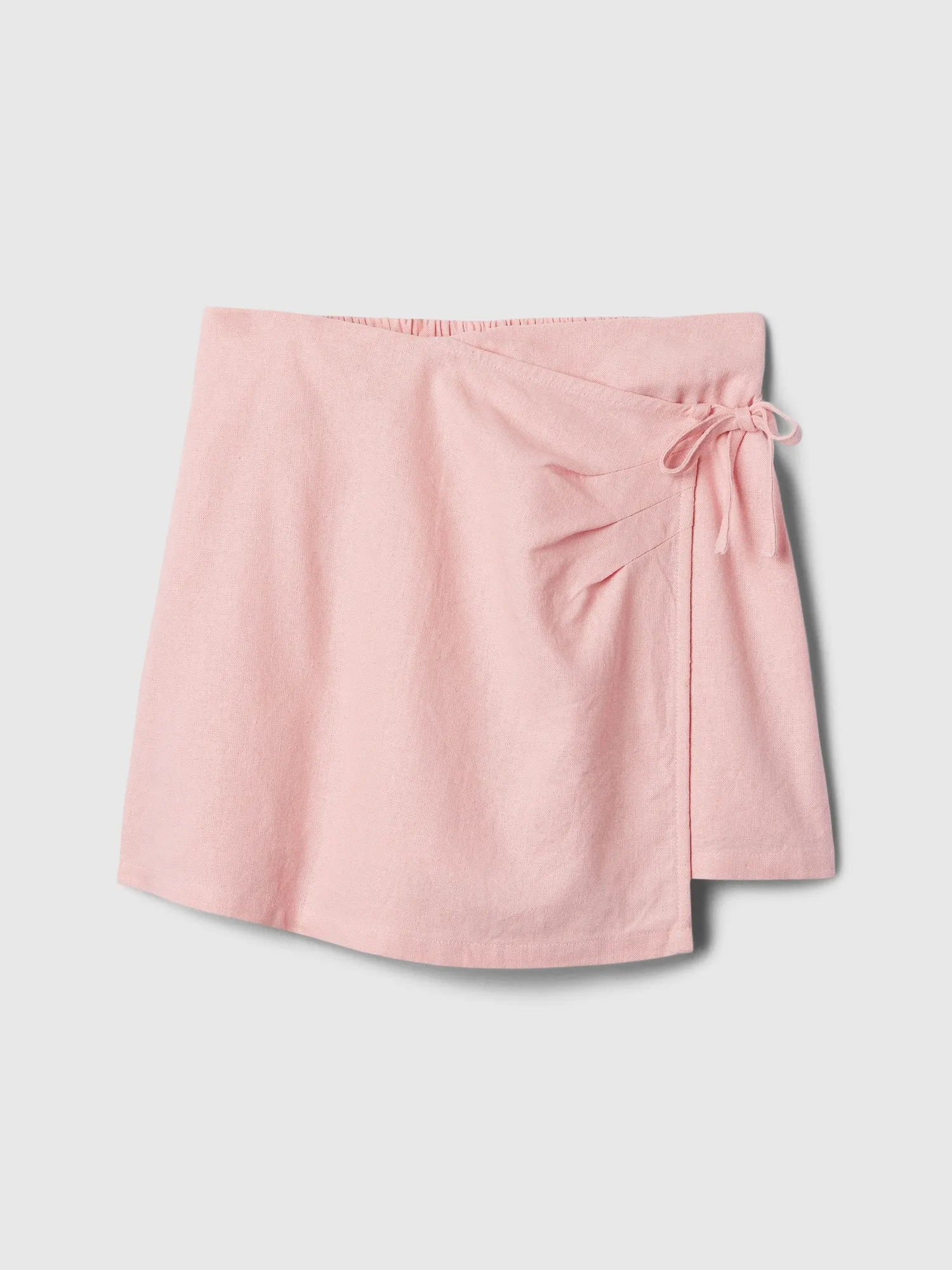 Kids Linen-Blend Wrap Skort