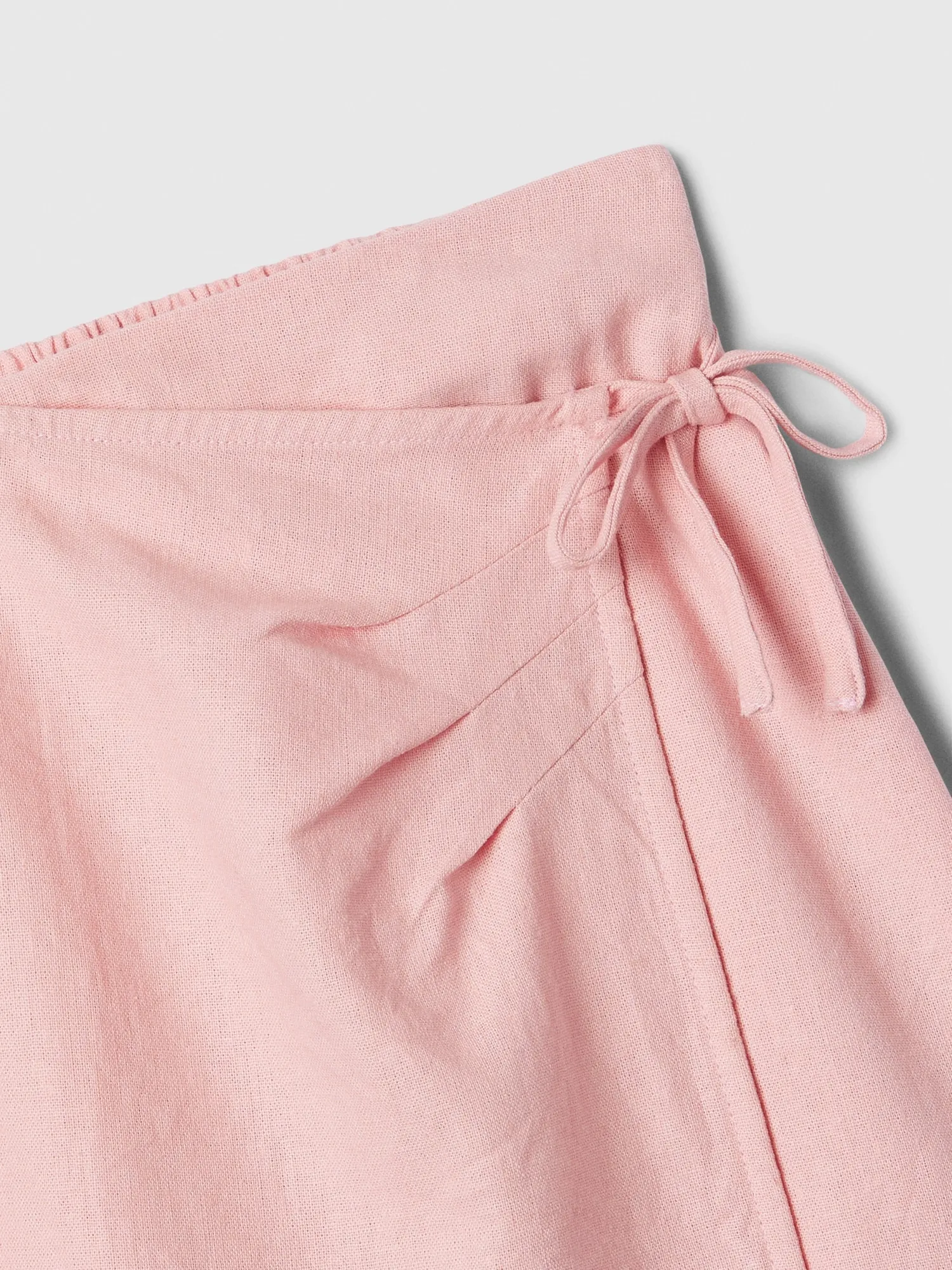 Kids Linen-Blend Wrap Skort