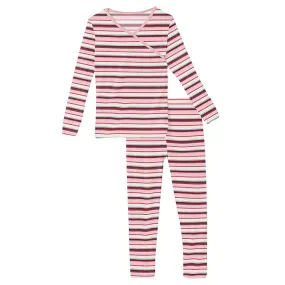 Kids Long Sleeve Kimono Pajama Set