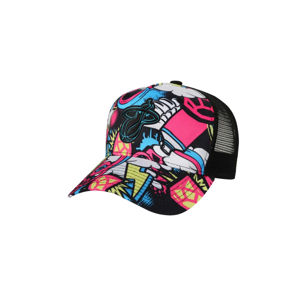 Kids Snapback Trucker Pop Art Hat - Miami HEAT