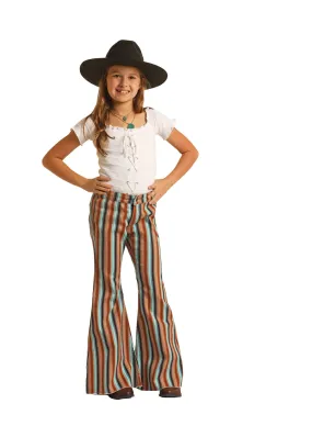 Kids Striped Bell Bottom Jeans