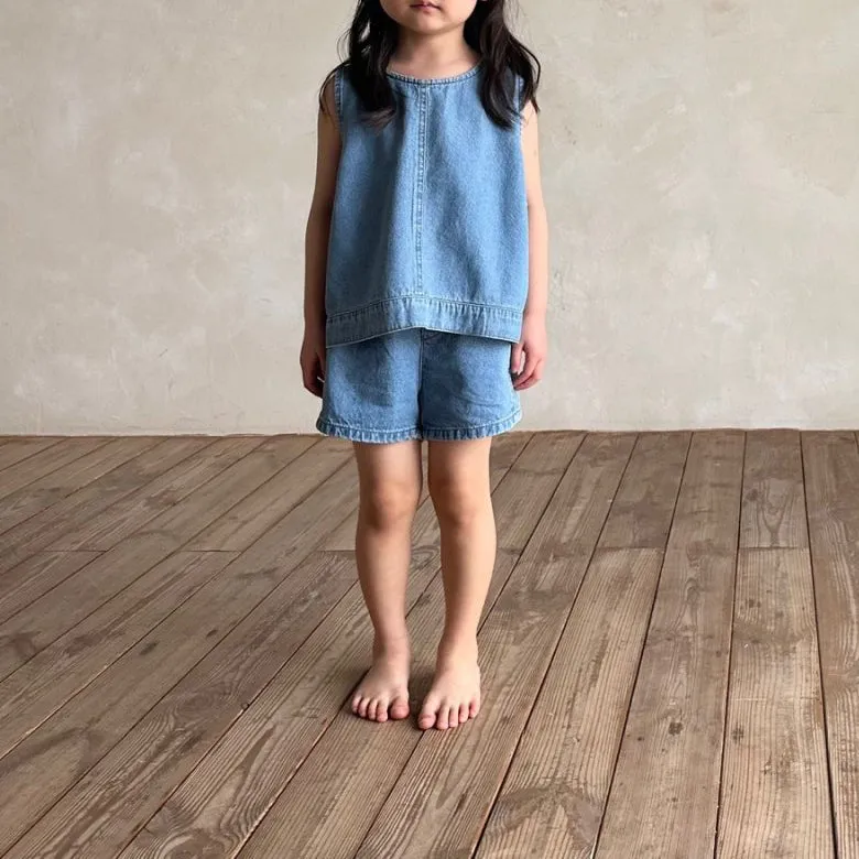 Kids Pocket Denim Shorts (1-6y) - Denim