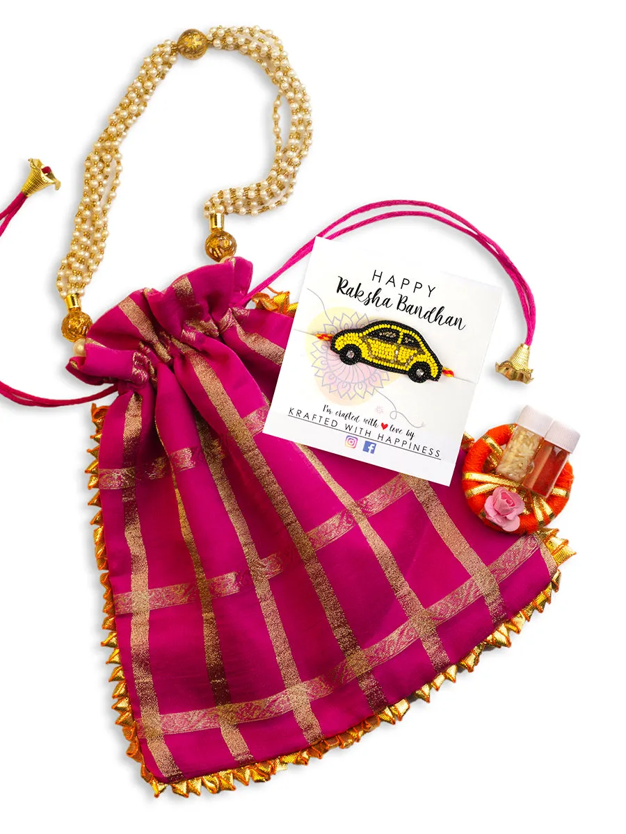 Kids Yellow Car Rakhi