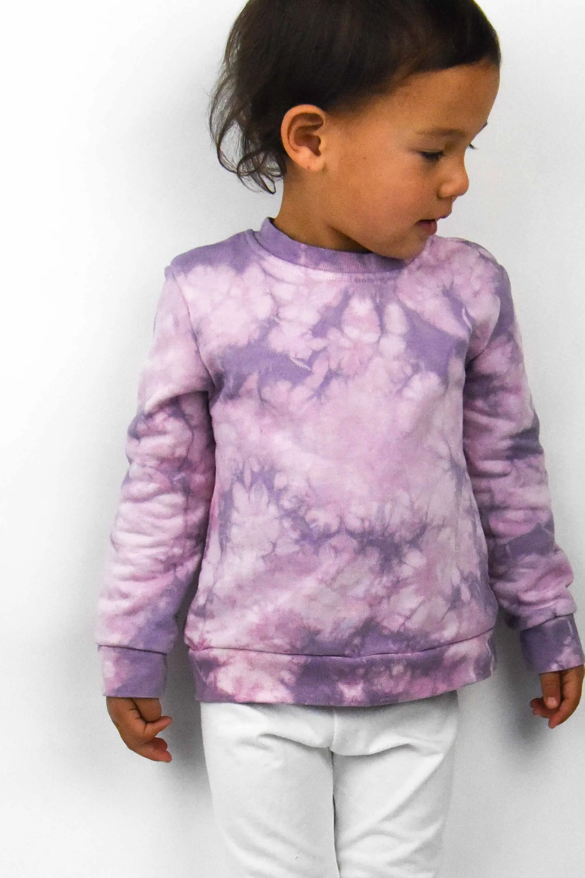 Kids Shibori Purple Organic Sweatshirt