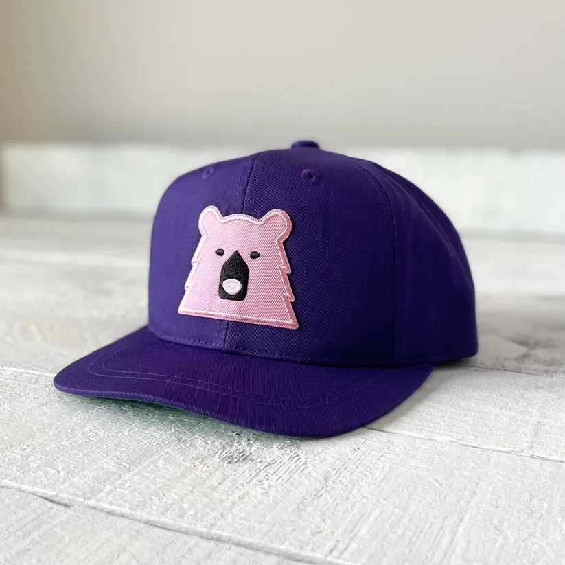 Kids Snapback (Purple + Pink Bear)