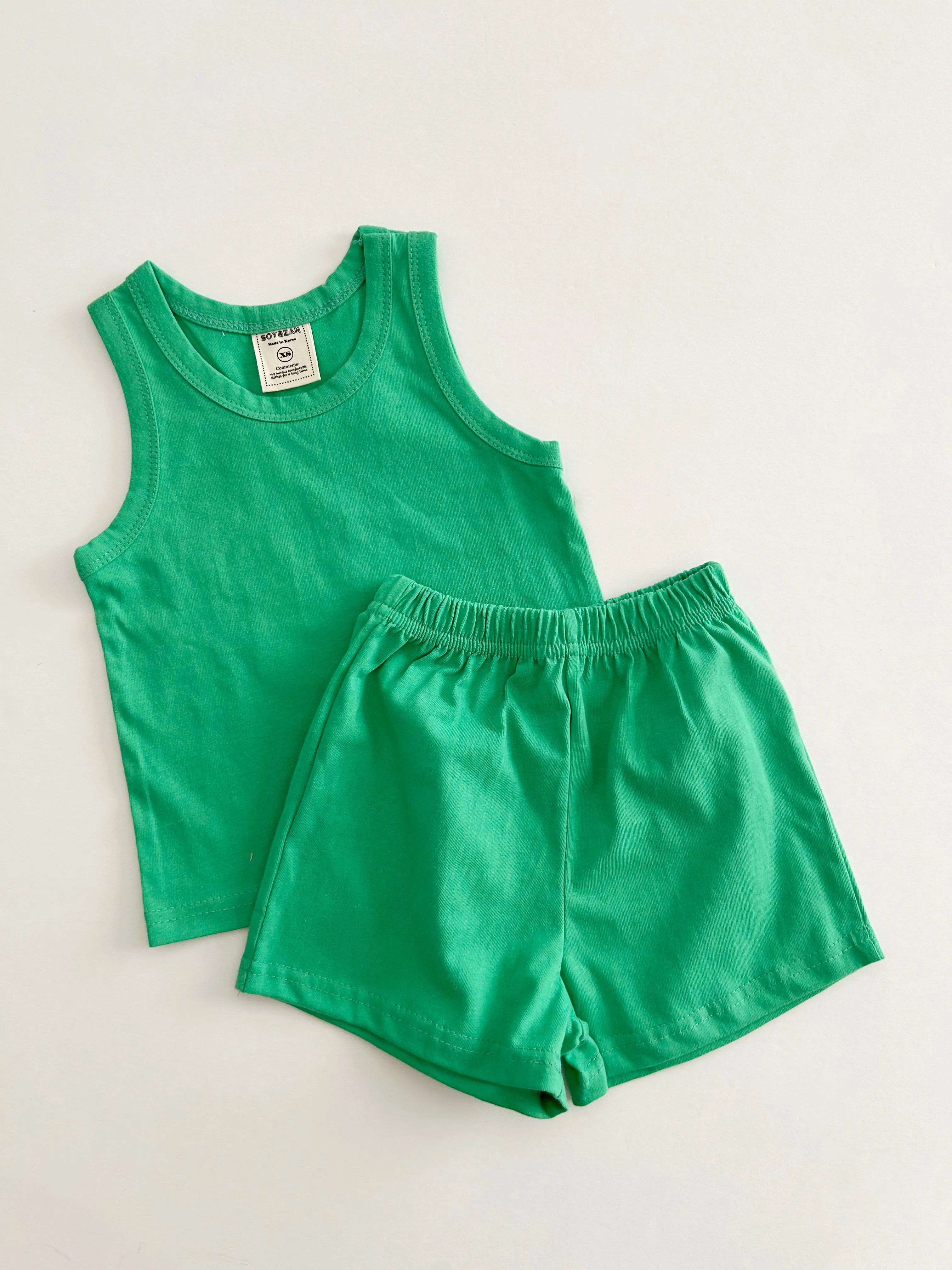 Kids Soy Summer Cotton Sleeveless Top & Shorts Set (1-6y) - 6 Colors