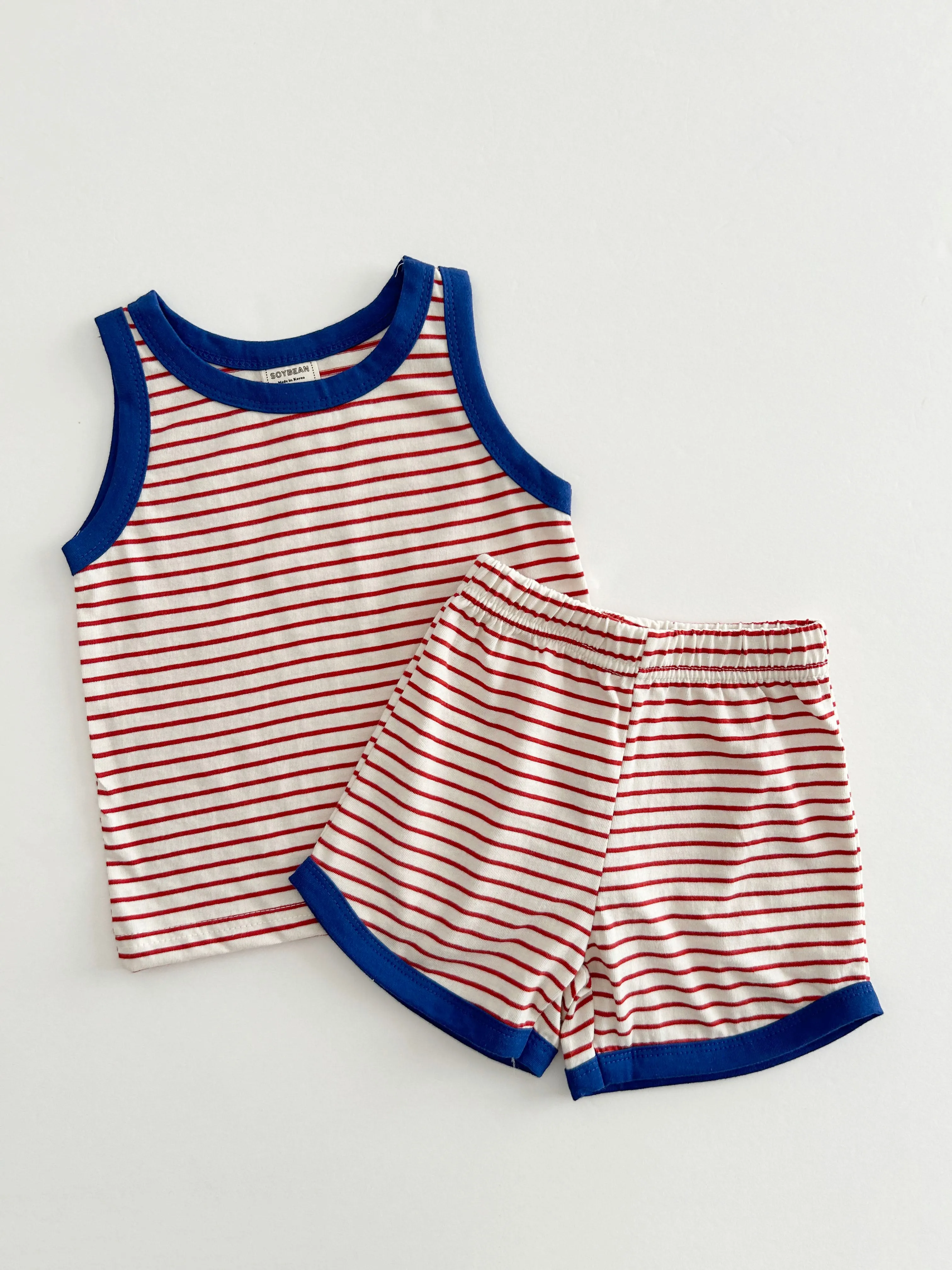 Kids Soy Summer Stripe Sleeveless Top & Shorts Set (1-6y) - 4 Colors