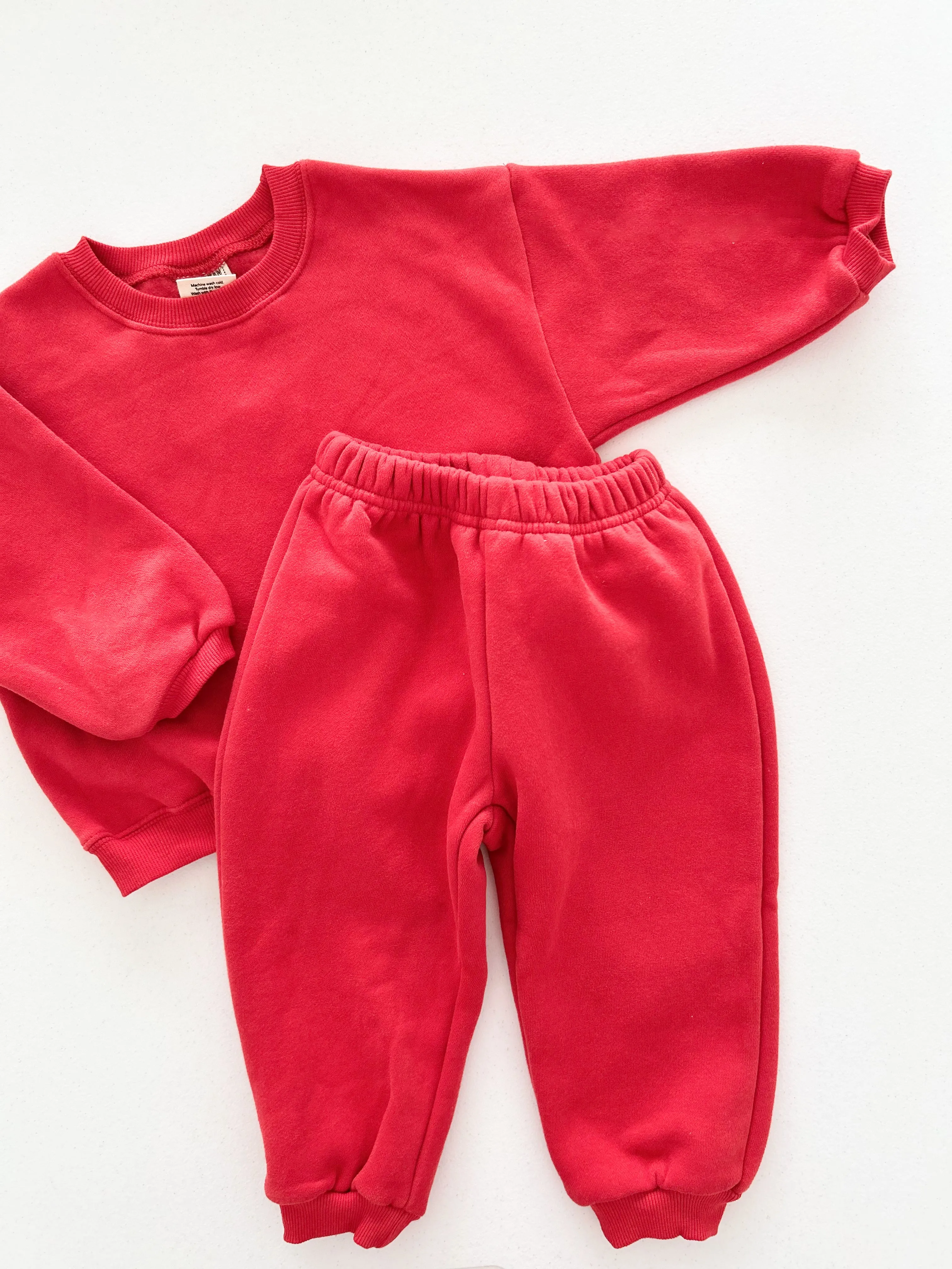 Kids Soy W24 Warm Brushed Cotton Sweatshirt and Jogger Pants Set (1-9y) - 10Colors