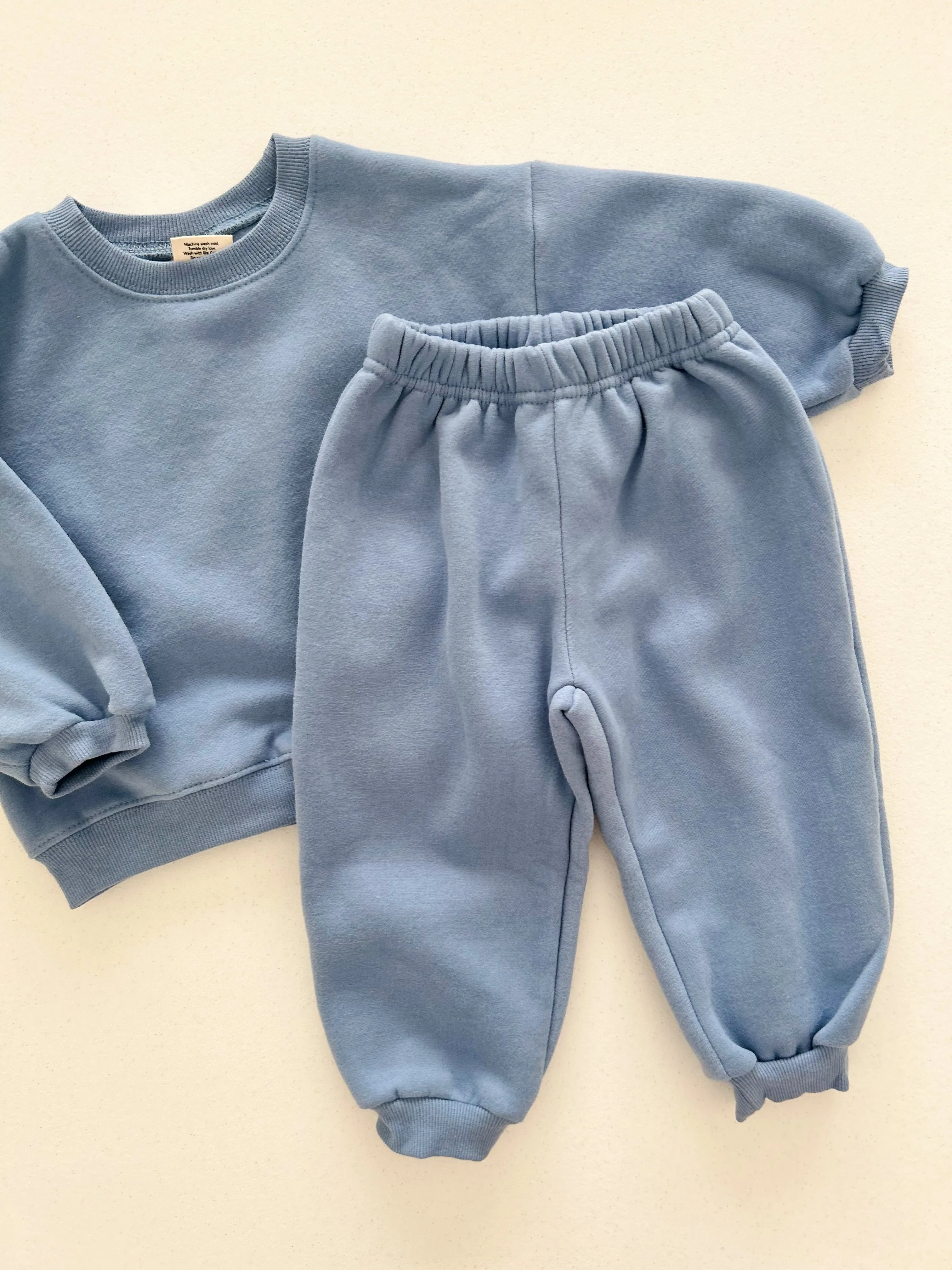 Kids Soy W24 Warm Brushed Cotton Sweatshirt and Jogger Pants Set (1-9y) - 10Colors