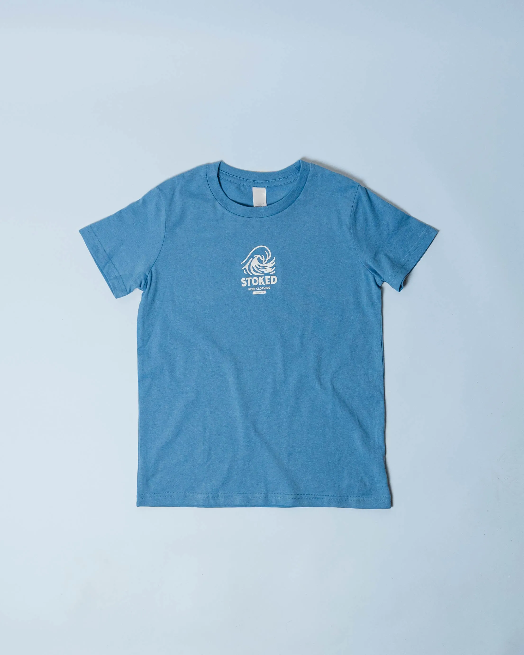 Kids Stoked Tee Blue