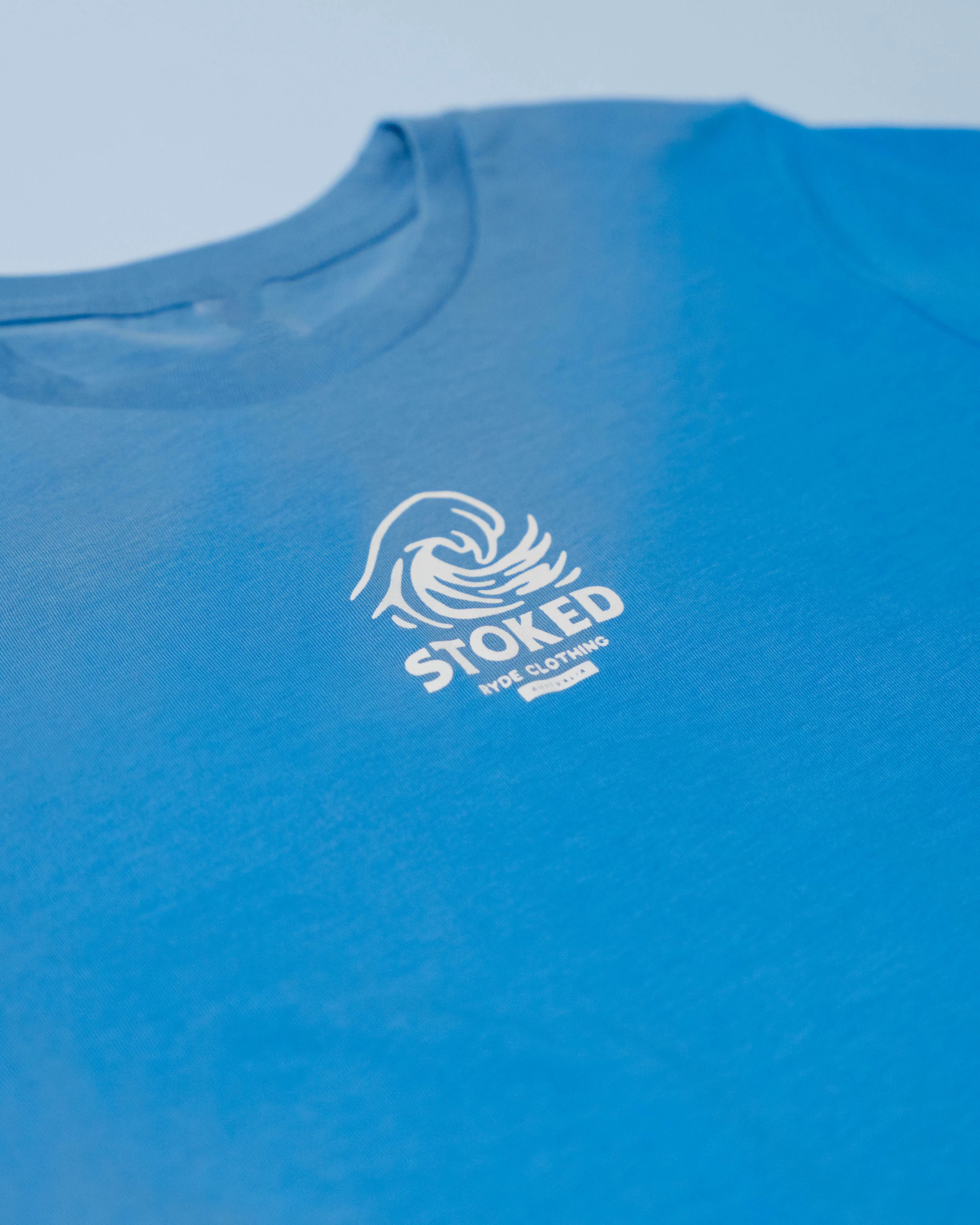 Kids Stoked Tee Blue