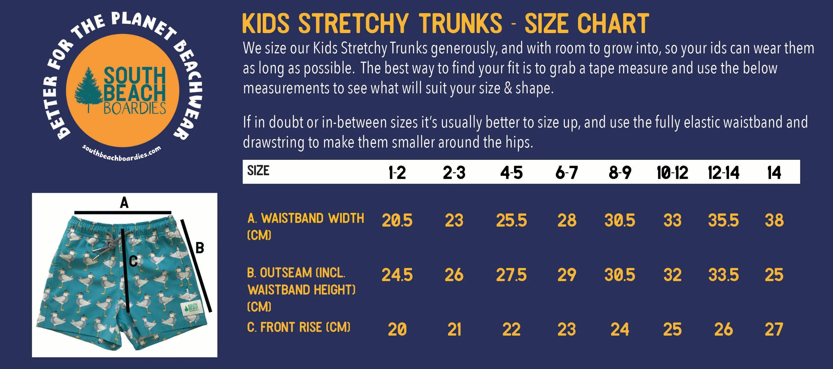 Kids Stretchy Trunks: Crabs