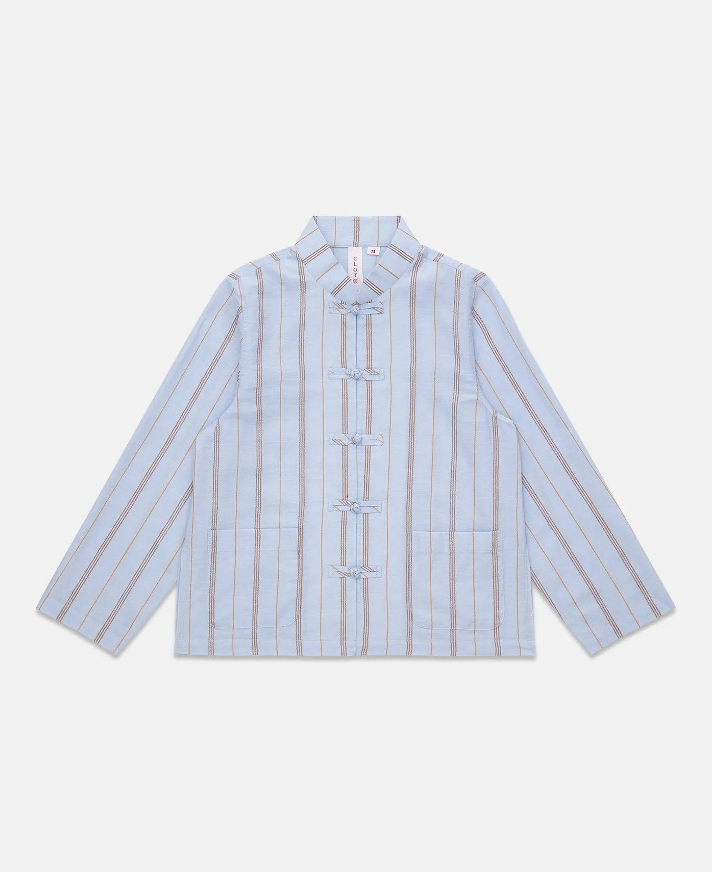 Kids Stripe Chinese Shirt (Blue)