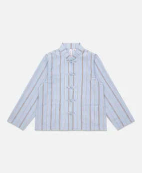 Kids Stripe Chinese Shirt (Blue)