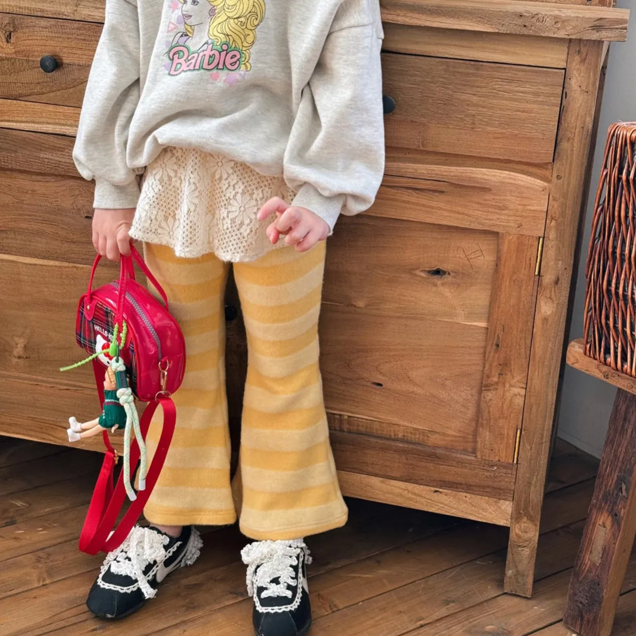 Kids Stripe Knitted Flare Pants (2-6y) - 2 Colors