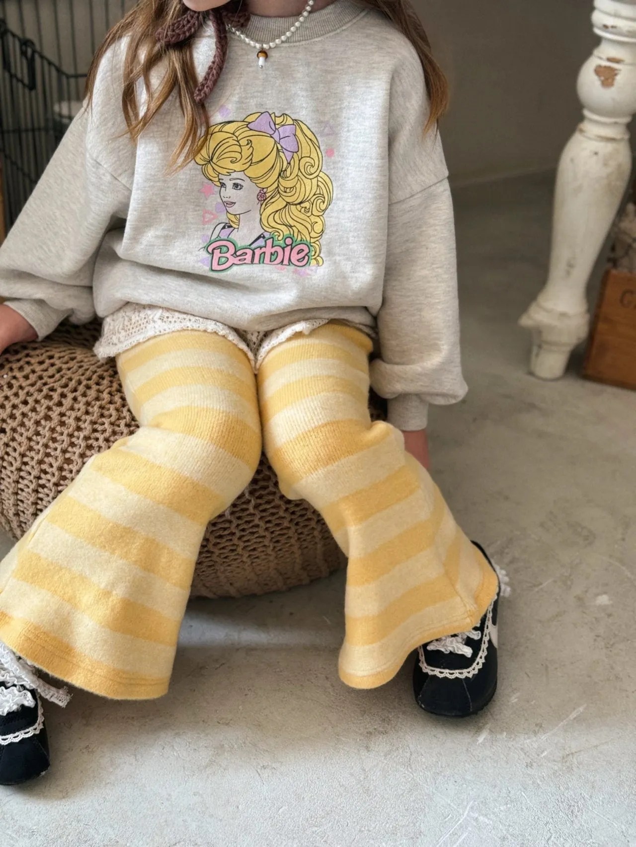 Kids Stripe Knitted Flare Pants (2-6y) - 2 Colors