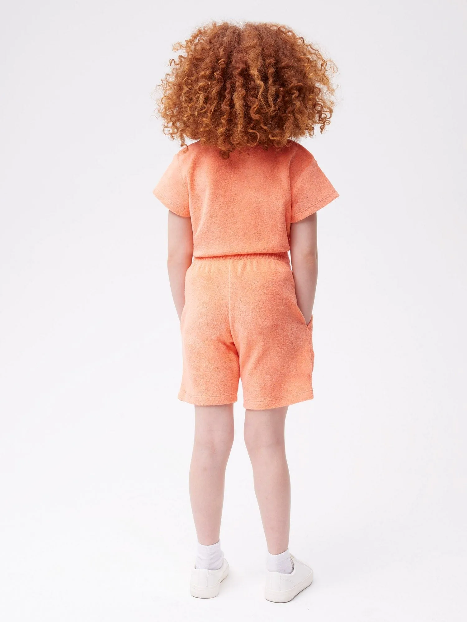 Kids Towelling Shorts—peach perfect