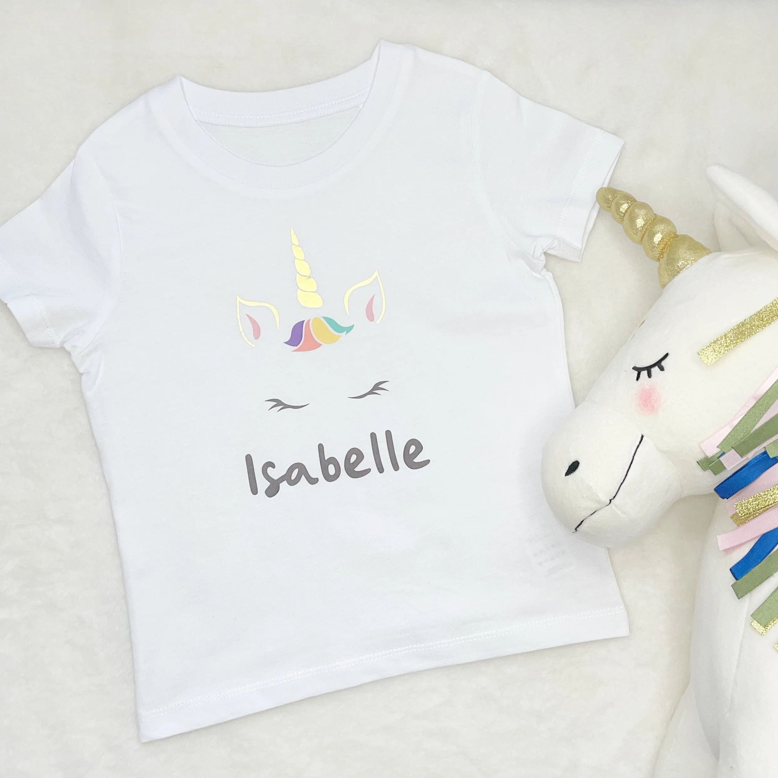 Kids Unicorn T Shirt Personalised With Name