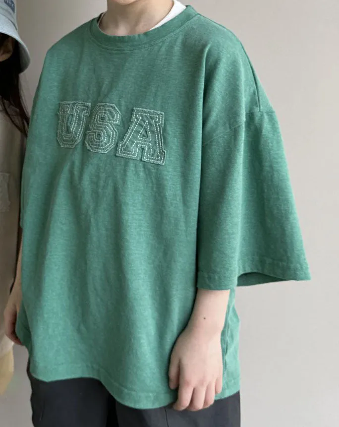 Kids USA Patch Oversized Top (15m-7y) - 2 Colors