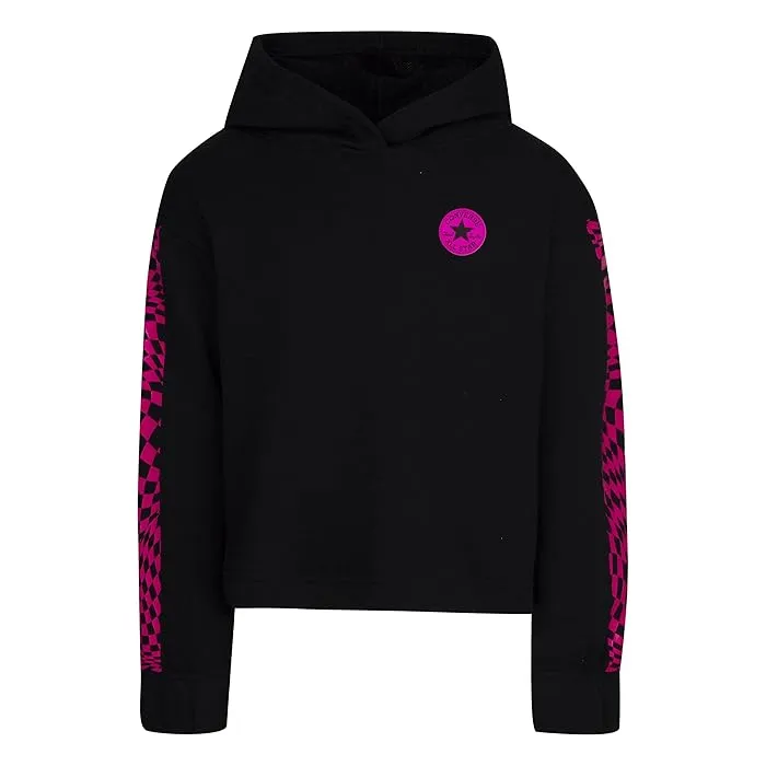 Kids Warp Check Cropped Hoodie