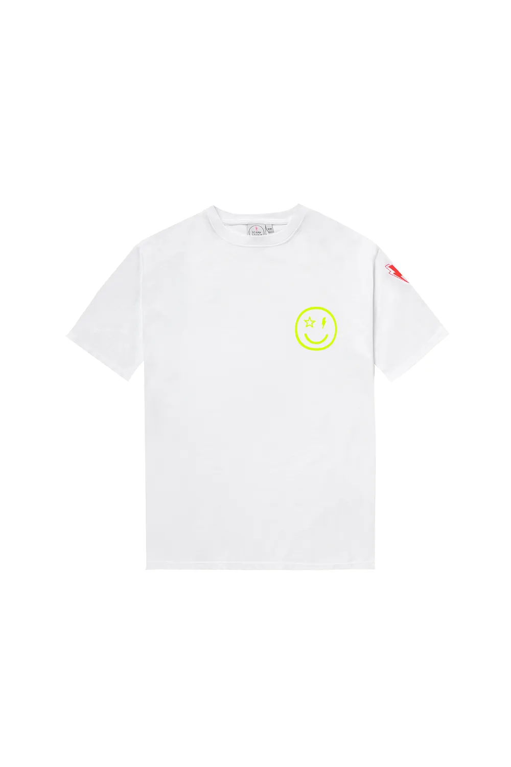 Kids White with Neon Yellow Smile Back Slogan Relaxed T-Shirt