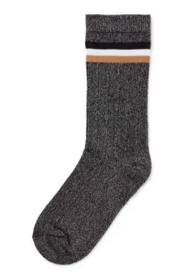 Kids' cotton-blend socks with signature stripe and logo