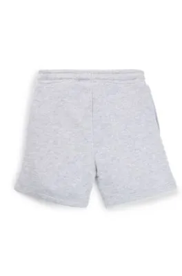 Kids' fleece shorts with vertical logo print