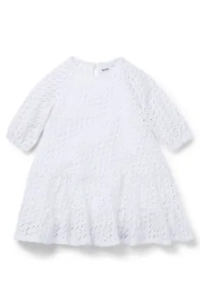 Kids' long-sleeved dress with monogram details