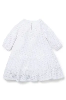 Kids' long-sleeved dress with monogram details