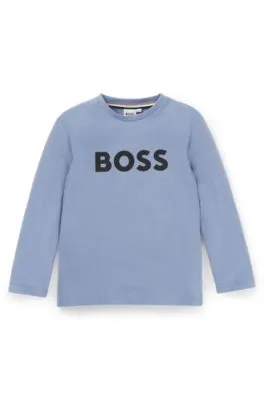 Kids' long-sleeved T-shirt in cotton with logo print