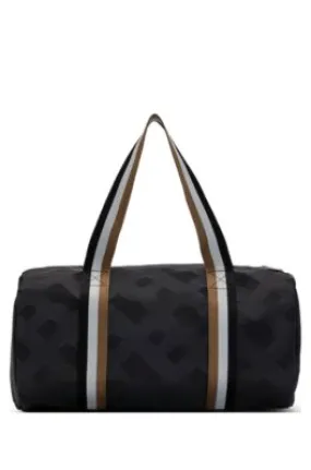 Kids' monogram-pattern holdall with signature-stripe straps