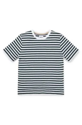 Kids' regular-fit T-shirt in cotton with horizontal stripes